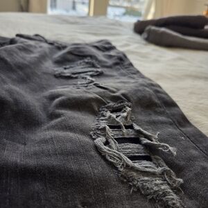 Express Dark Grey Distressed Jeans